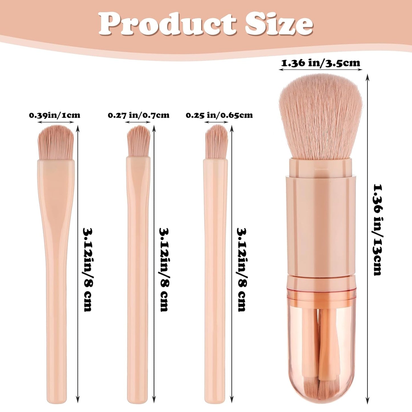 Portable mini makeup brush (4 pieces )