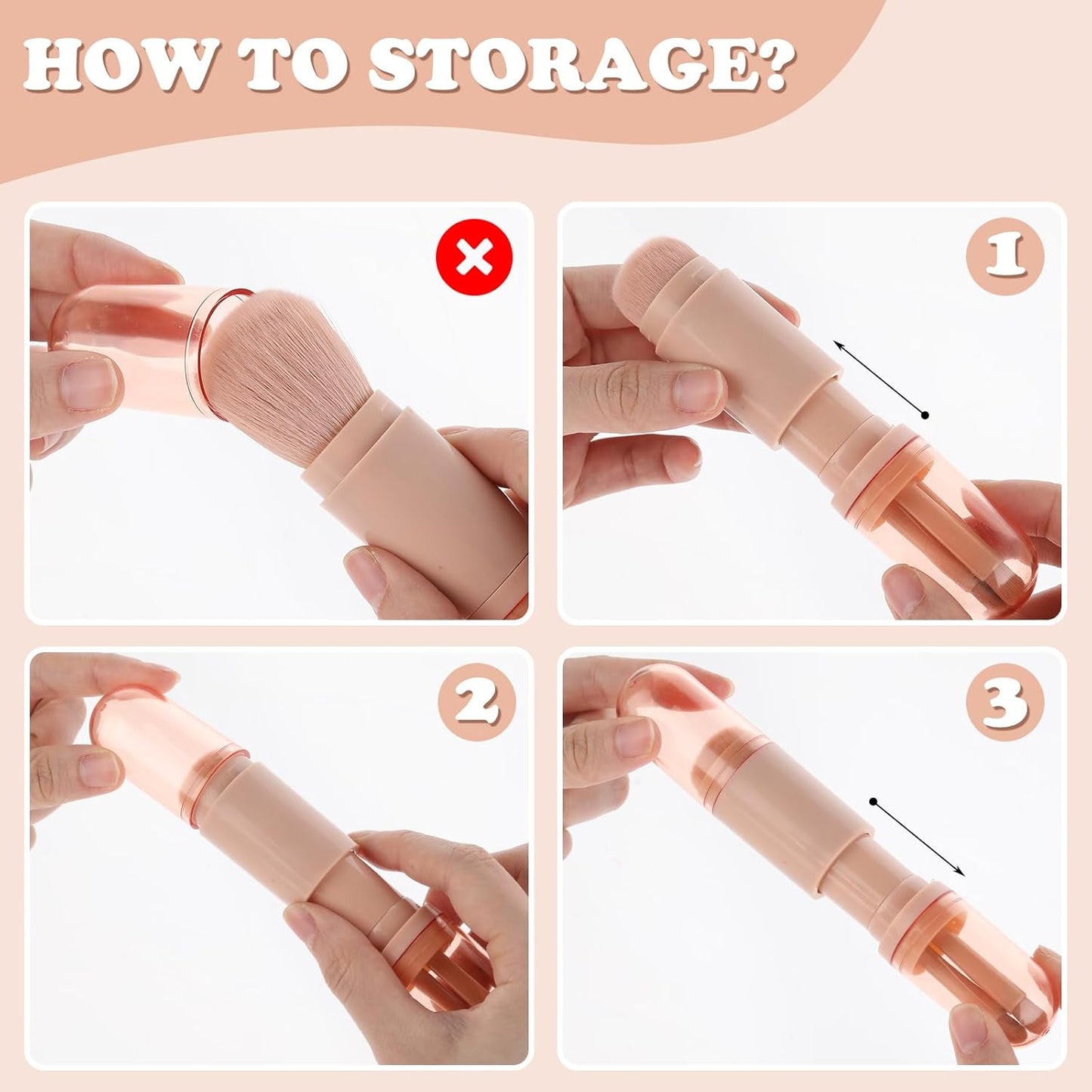 Portable mini makeup brush (4 pieces )