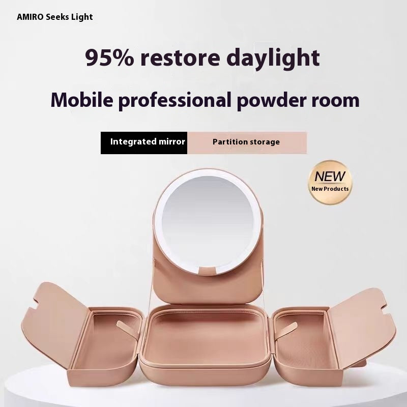 With Light Package Mirror Integrated Portable And Versatile Cosmetic